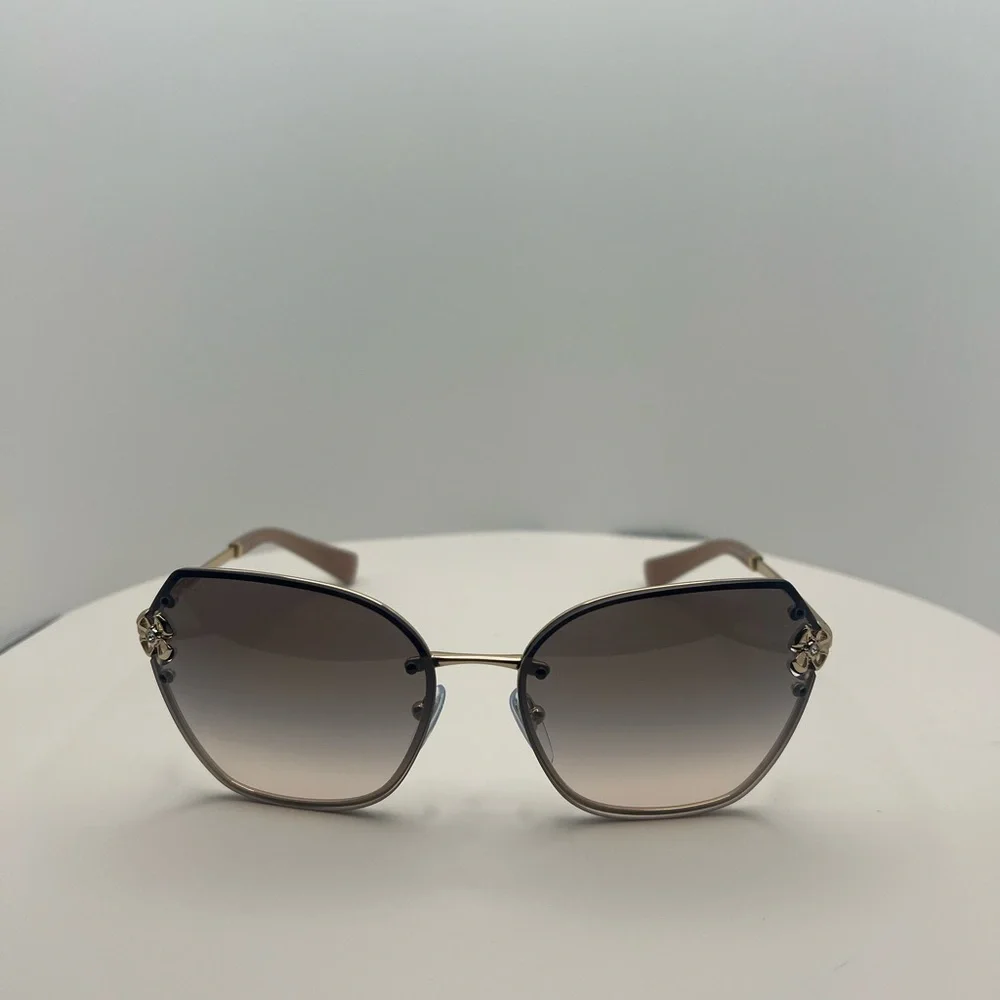 Bulgari Women's Gold and Brown Sunglasses - Picture 4 of 6